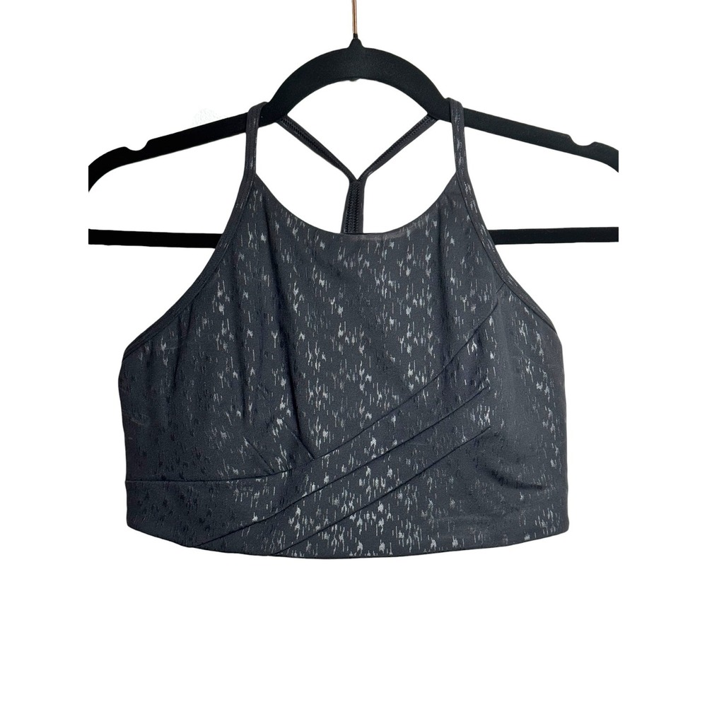 Lululemon Flow Y Wrap-Front High-Neck Bra Light Support, B/C Cup, Black EUC